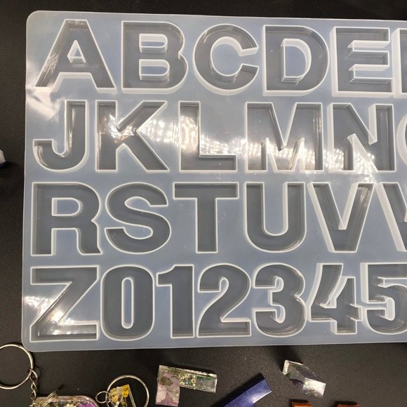 Silicone Resin Alphabet Letter and number mold key chain mold silicone letters - Picture 7 of 10